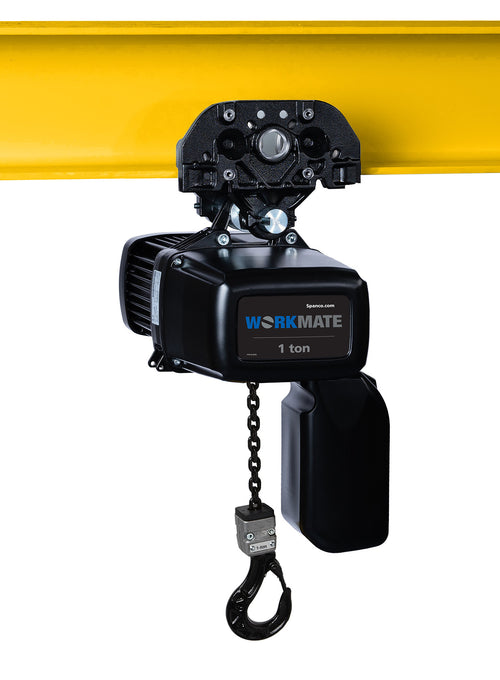 Electric Chain Hoist - 1 Ton, w/Manual Trolley & Eye Bolt